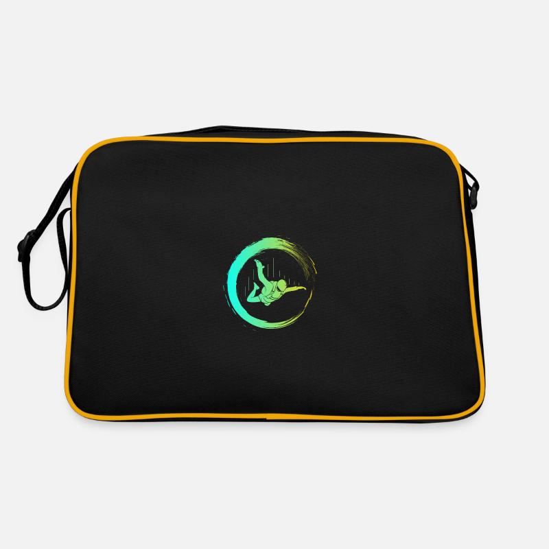 Fallschirmsprung Skydive - Retro Tasche - Schwarz/Gold