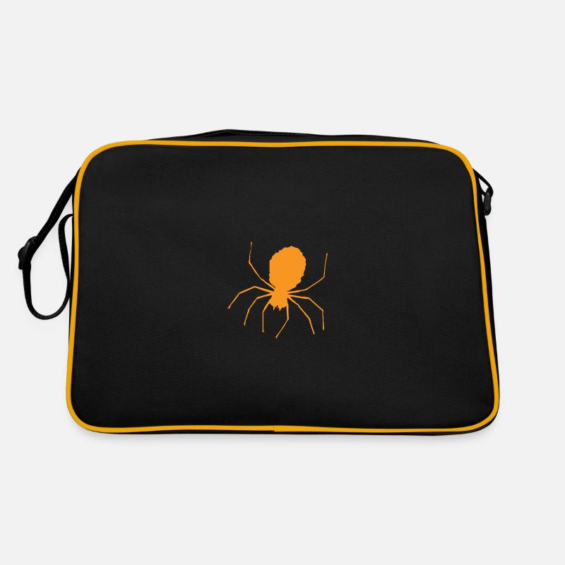 Spinne Halloween - Retro Tasche - Schwarz/Gold