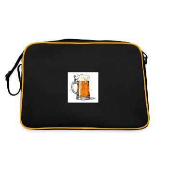 Chope à bière : symbole du brassage allemand - Sac Retro - noir/or - Dos