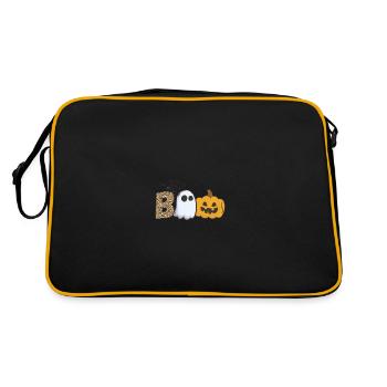 Halloween Boo - Retro Tasche - Schwarz/Gold - Hinten
