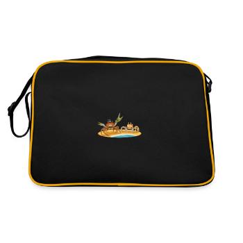 Krabbe mit Freundin - Verlobungsgeschenk - Retro Tasche - Schwarz/Gold - Hinten