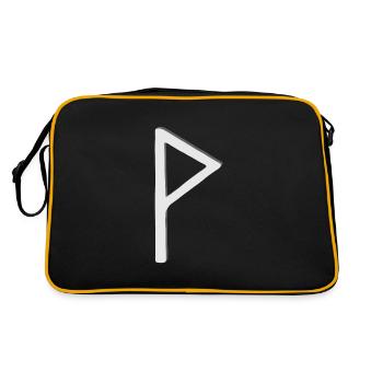 Futhark Runenalphabet Wunjo - Retro Tasche - Schwarz/Gold - Hinten