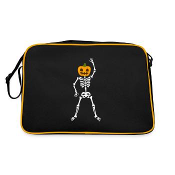 Happy Halloween Pumpkin Skeleton Workout Training - Retro Bag - black/gold - Back