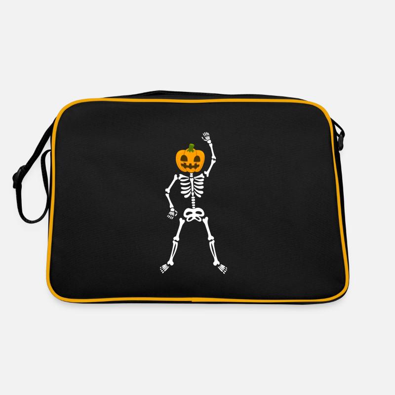 Happy Halloween Pumpkin Skeleton Workout Training Retro Bag