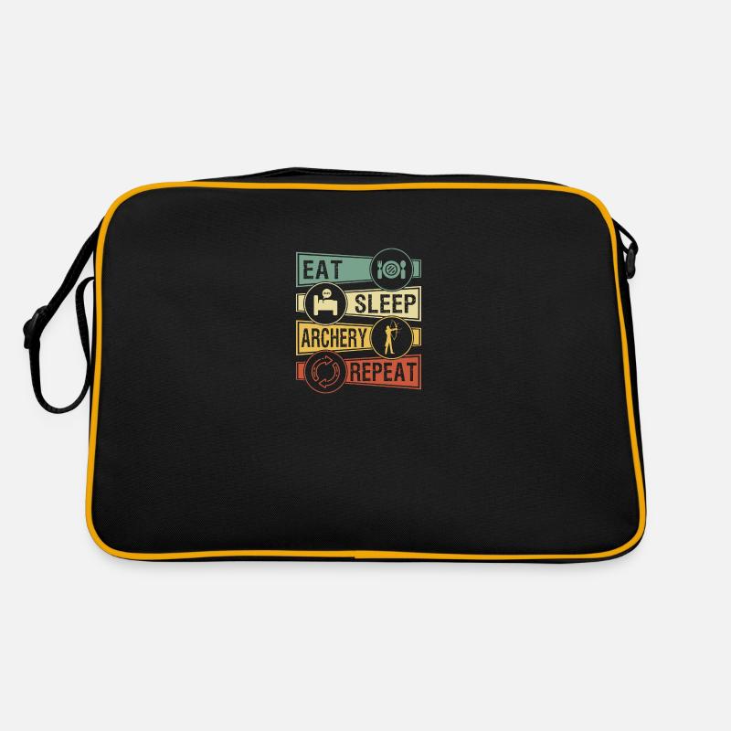 Bogenschiessen - Retro Tasche - Schwarz/Gold