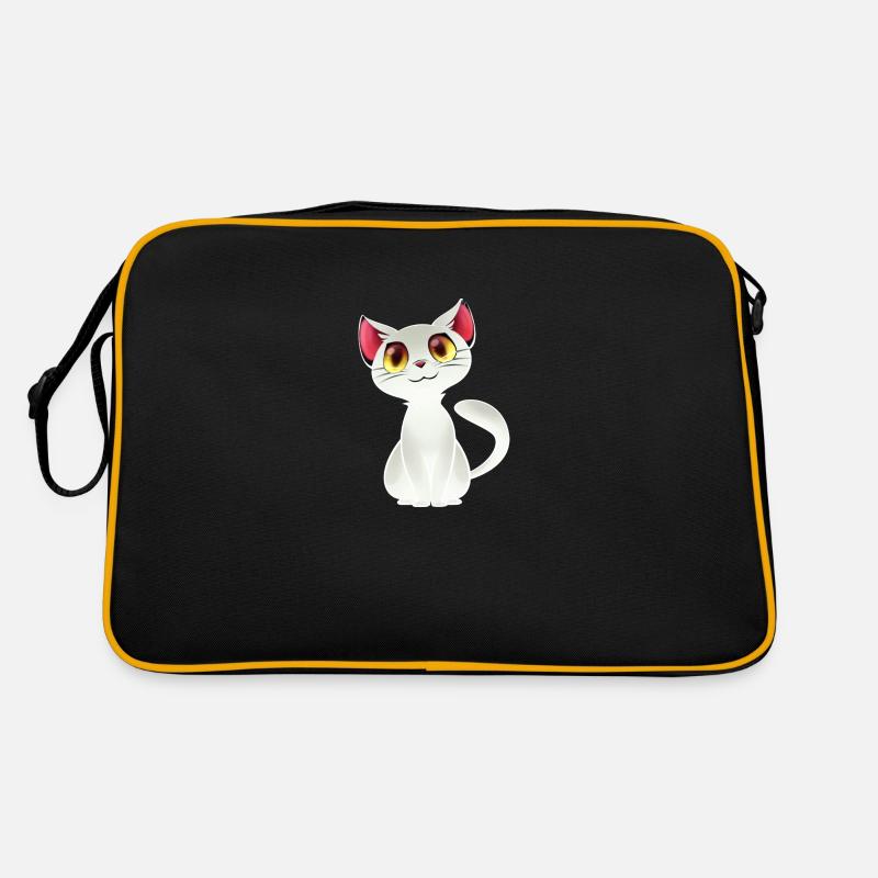 weiße Katze - weiße Katze Retro Tasche
