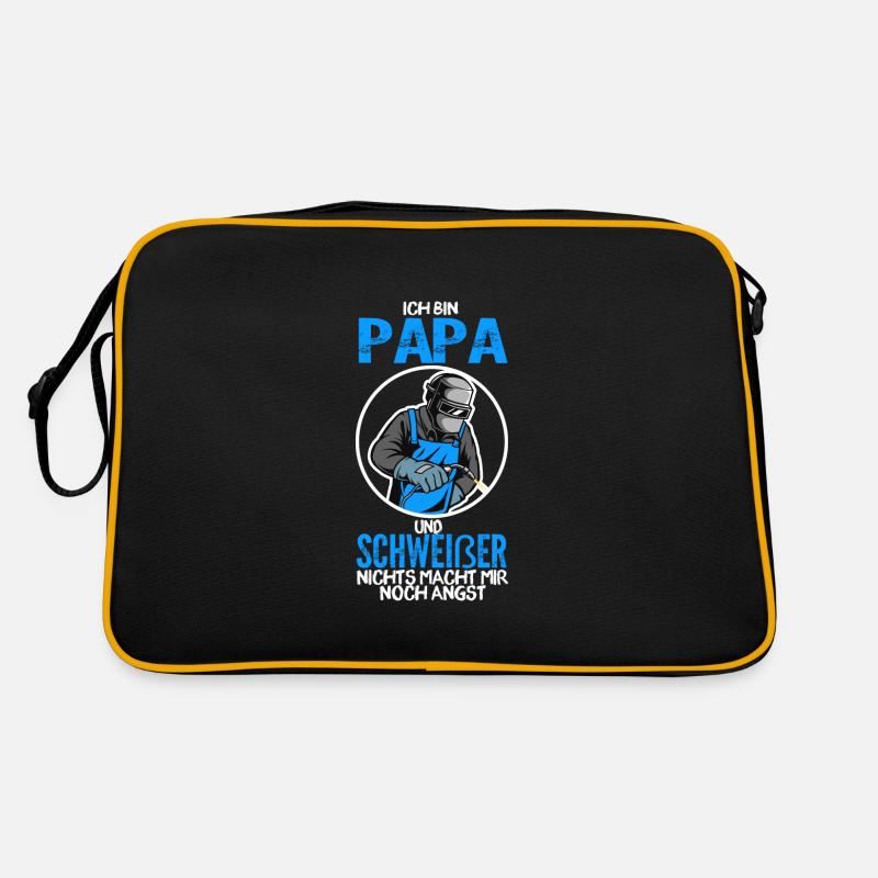 Schweißer Papa Schweißen Geschenk Retro Tasche