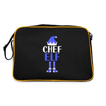 Chef Elf Vorgesetzte Geschenk - Retro Tasche - Schwarz/Gold - Hinten