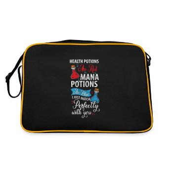 Alchemie Zeichen Weisheit - Retro Tasche - Schwarz/Gold - Hinten
