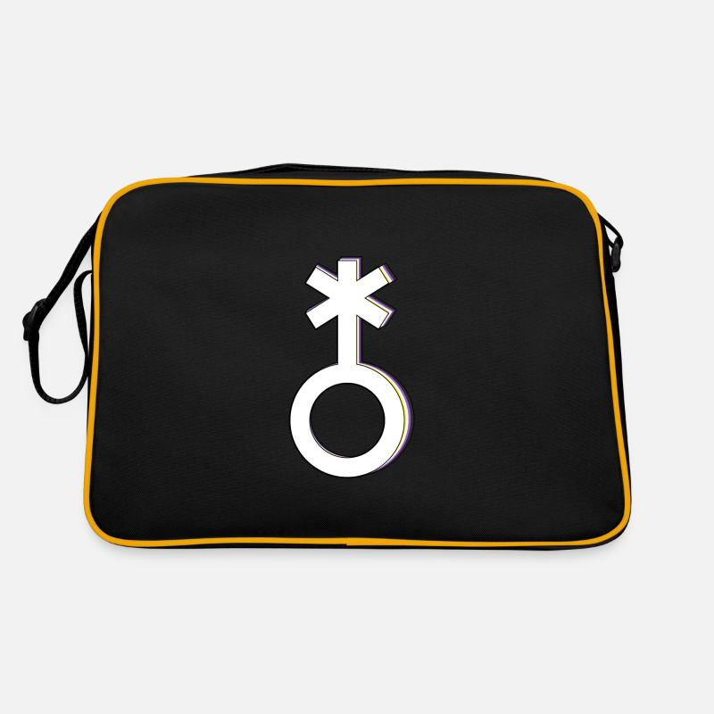 Nonbinary Symbol Non-Binary Nonbinary Artistic Retro Bag