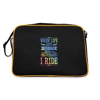 Balade à moto en vélo en disant - Sac Retro - noir/or - Dos