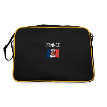 rugby france drapeau rugbyman cadeau personnalisé - Sac Retro - noir/or - Dos