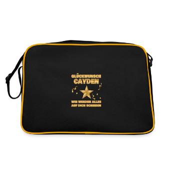 Gift for Cayden - Retro Bag - black/gold - Back
