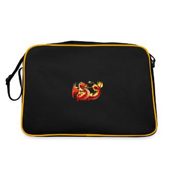 Magical fire dragon - dragon of the elements - Retro Bag - black/gold - Back