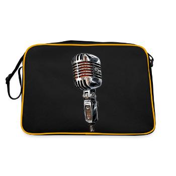 Dessin rétro de microphone - Sac Retro - noir/or - Dos