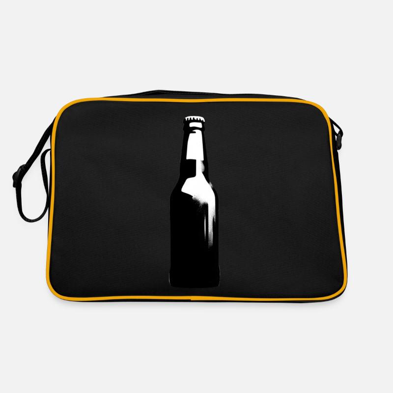 Einfach Bier | Silhouette einer Bierflasche Retro Tasche
