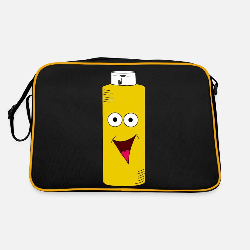 Moutarde jaune moutarde bouteille avec visage Sac Retro
