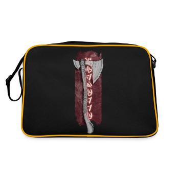 Extraterrestrial Fury: Axe with Glowing Red Text - Retro Bag - black/gold - Back