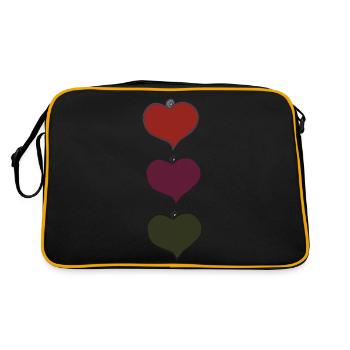 Heart pendant triple colorful - Retro Bag - black/gold - Back
