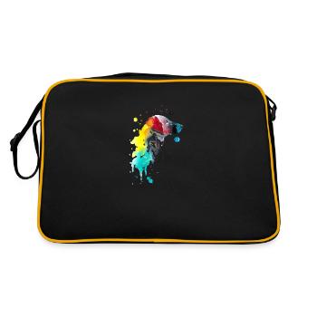 Flat Coated Retriever - Retro Tasche - Schwarz/Gold - Hinten