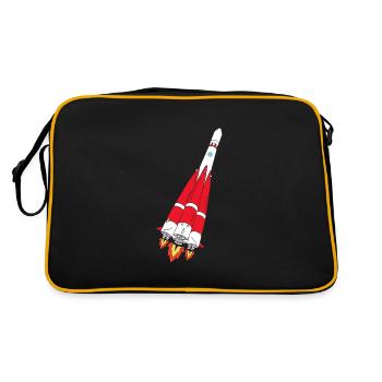 Fusée avec poussée - peinte à la main - Sac Retro - noir/or - Dos