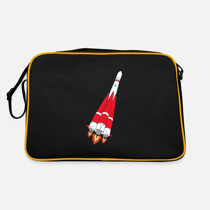 Rocket with thrust - hand-painted Retro Bag