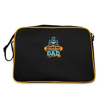 Fleisch Metzger Vater Papa cooler - Retro Tasche - Schwarz/Gold - Hinten