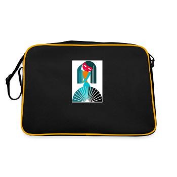 verseau abstrait - Sac Retro - noir/or - Dos