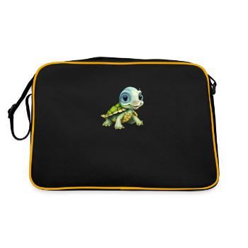 Tortue mignonne pour bébés et enfants - Sac Retro - noir/or - Dos