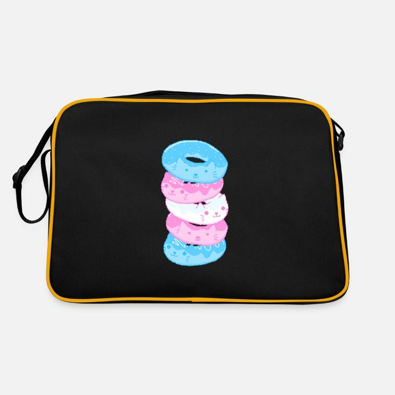 Trans Pride Katze 8-Bit Pixel Donut Stapel Trans Retro Tasche