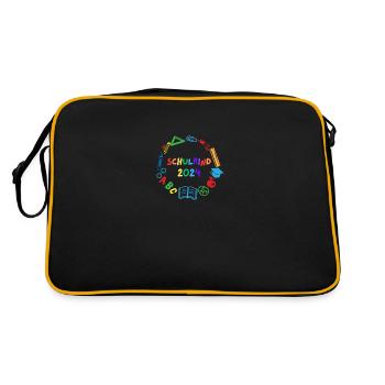 Schulkind 2024 ABC - Retro Tasche - Schwarz/Gold - Hinten