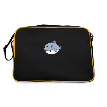Cute Shark - Retro Tasche - Schwarz/Gold - Hinten