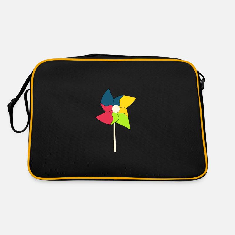 Windrad Windräder - Retro Tasche - Schwarz/Gold