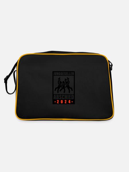 Junggesellen Abschied 2024 Jga - Retro Tasche - Schwarz/Gold - Hinten