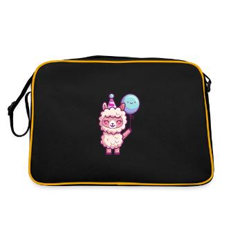 Alpaca Llama Birthday Comic - Retro Bag - black/gold - Back