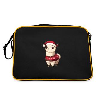 Alpaca Llama Christmas Comic - Retro Bag - black/gold - Back