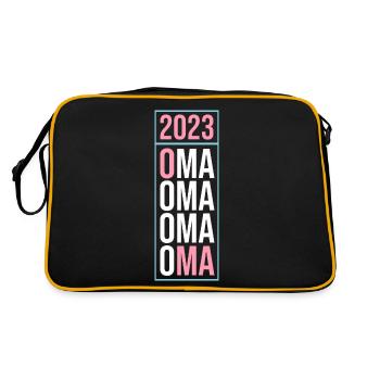 Großmutter 2023 Schwanger Werdende Oma - Retro Tasche - Schwarz/Gold - Hinten