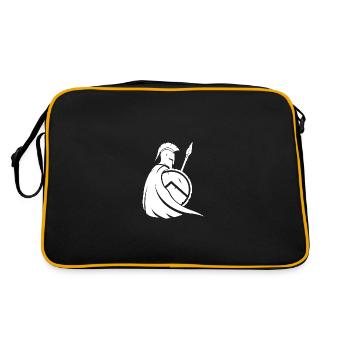 Stylized Spartan Warrior – Strength & Honor White - Retro Bag - black/gold - Back