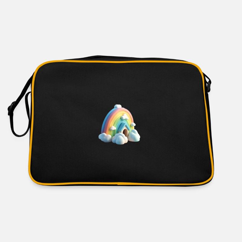 Arc-en-ciel avec maison Sac Retro