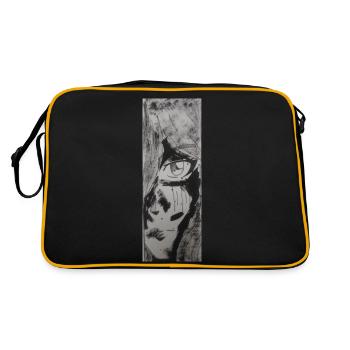 Violets Blick - Retro Tasche - Schwarz/Gold - Hinten