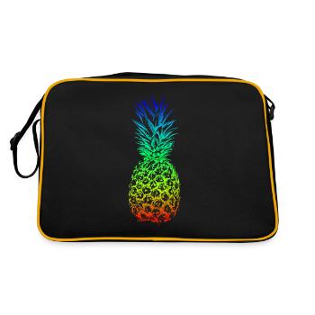 Rainbow pineapple Hawaii summer design for - Retro Bag - black/gold - Back