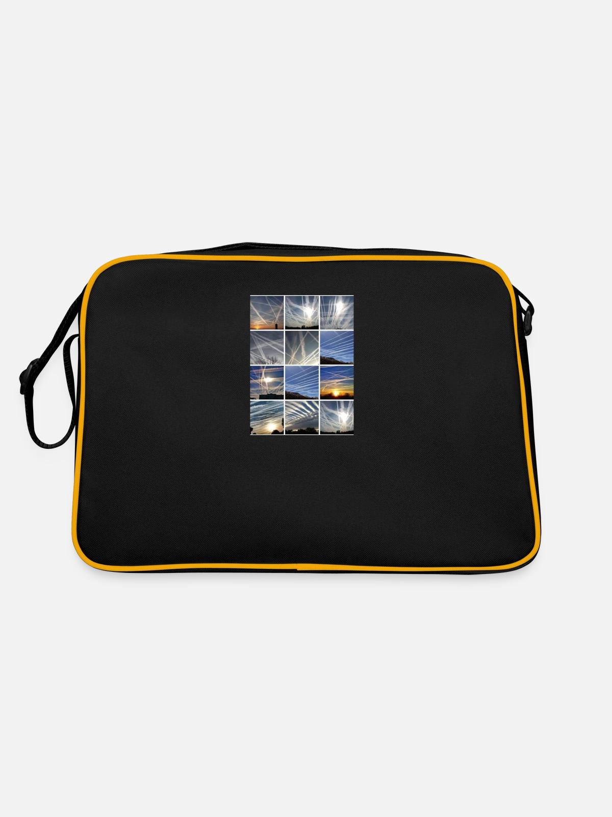 Chemtrails Clouds - Retro Bag - black/gold - Back