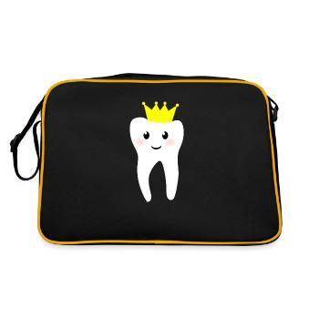 Tooth with crown - Retro Bag - black/gold - Back
