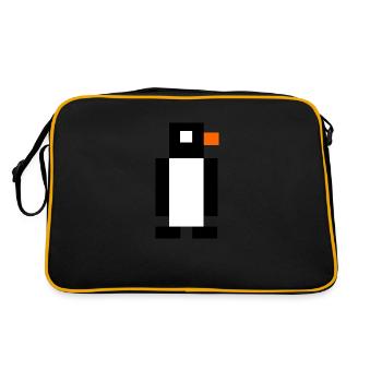 Pingouin pixel - Sac Retro - noir/or - Dos