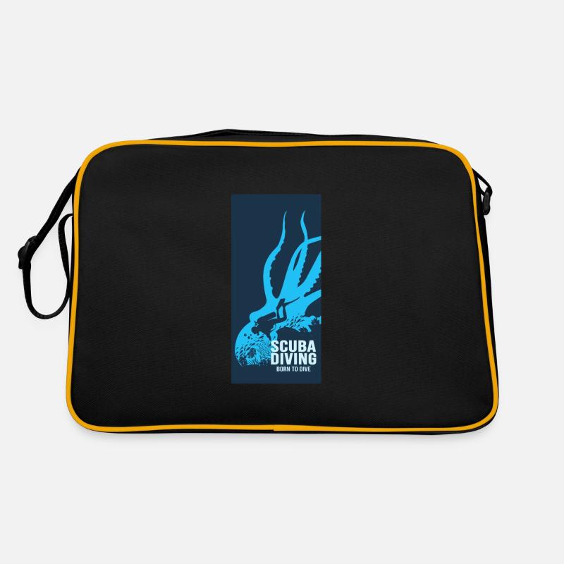 Scuba Diving Diver Diver - Retro Tasche - Schwarz/Gold