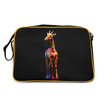 Rainbow Colored Giraffe - Retro Bag - black/gold - Back