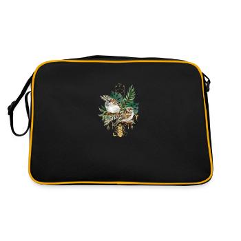Fleur tropicale oiseau d’été cadeau méditation - Sac Retro - noir/or - Dos