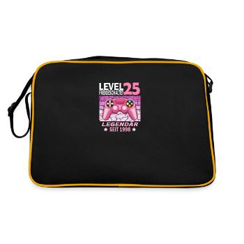 25. Geburtstag Gamer zocken Geburtstjahr 1998 - Retro Tasche - Schwarz/Gold - Hinten