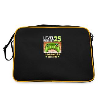 25. Geburtstag Gamer zocken Geburtstjahr 1998 - Retro Tasche - Schwarz/Gold - Hinten