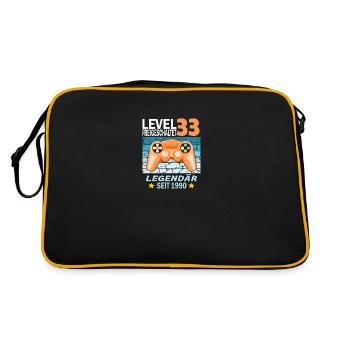 33. Geburtstag Gamer zocken Geburtstjahr 1990 - Retro Tasche - Schwarz/Gold - Hinten
